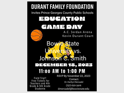 Durant Family Foundation Invites PGCPS to Education Game Day - Bowie State University