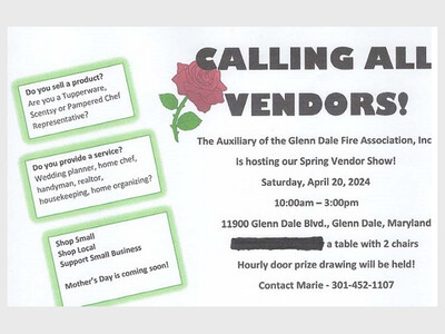Vendors Needed: Glenn Dale VFD Spring Fair